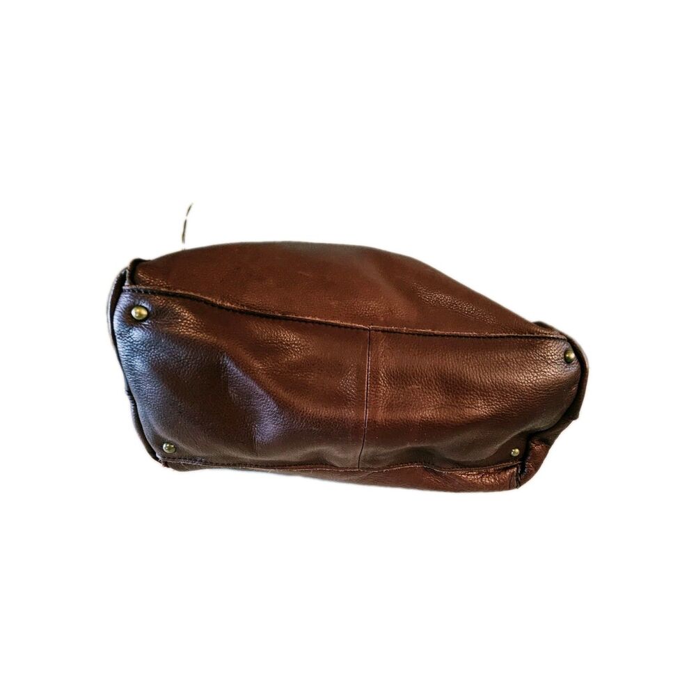 American Leather Co Brown  Leather Shoulder Bag Zip Detachable Strap - Picture 5 of 8